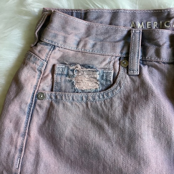 NWT American Eagle Outfitters Mom Short purple wash high rise 4 - Picture 3 of 7